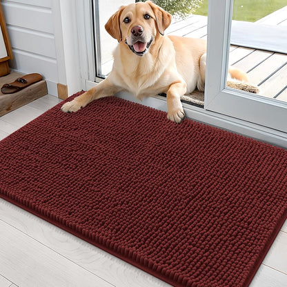 OLANLY Dog Door Mat for Muddy Paws 36x24, Absorbs Moisture and Dirt, Absorbent Non-Slip Washable