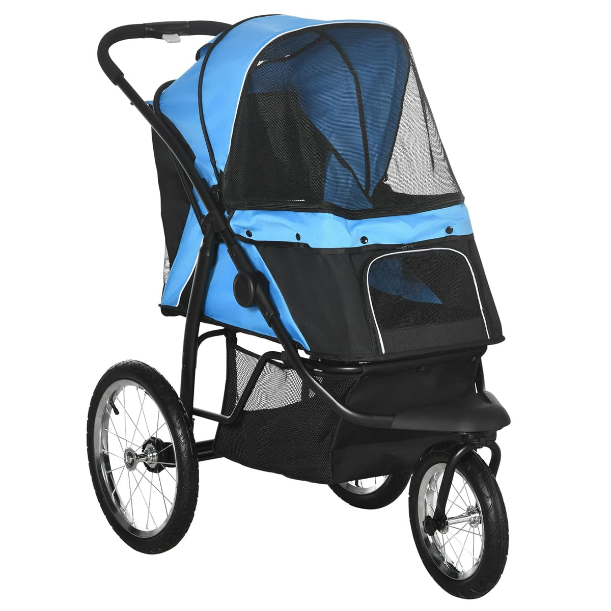 PawHut 3 Wheels Pet Stroller for Small and Medium Dogs, Foldable Cat Stroller Jogger with