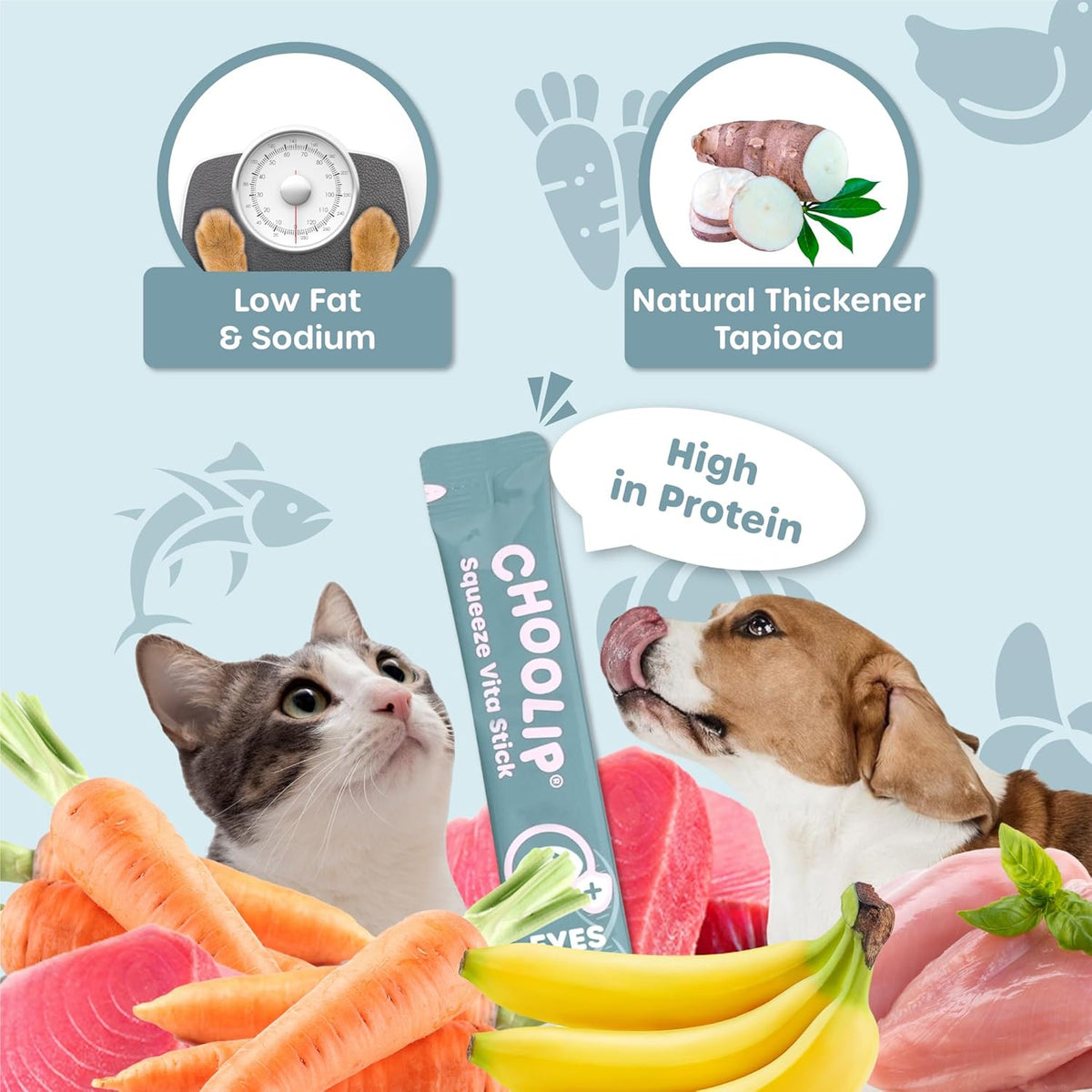 Squeeze Vita Stick Lickable Treats for Dogs & Cats. 7 Eye Health Sticks with Essential