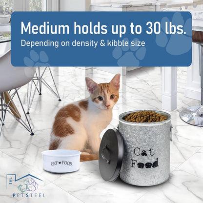 Medium Cat 30lb Pet Food Storage Canister with Scoop – Durable & Airtight for Freshnesss