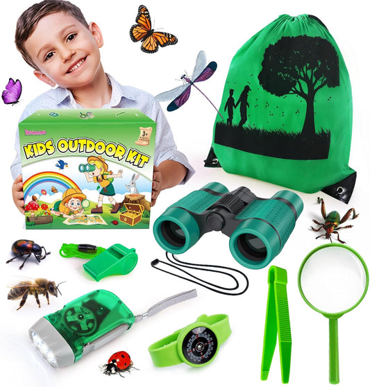 Kids Explorer Kit & Bug Catcher Kit, Camping Gear for Kids, Outdoor Exploration Set with Backpack &
