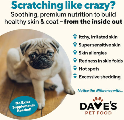 Dave's Pet Food Sensitive Skin Dog Food for Skin and Coat (Chicken & Sweet Potato), Wet Canned