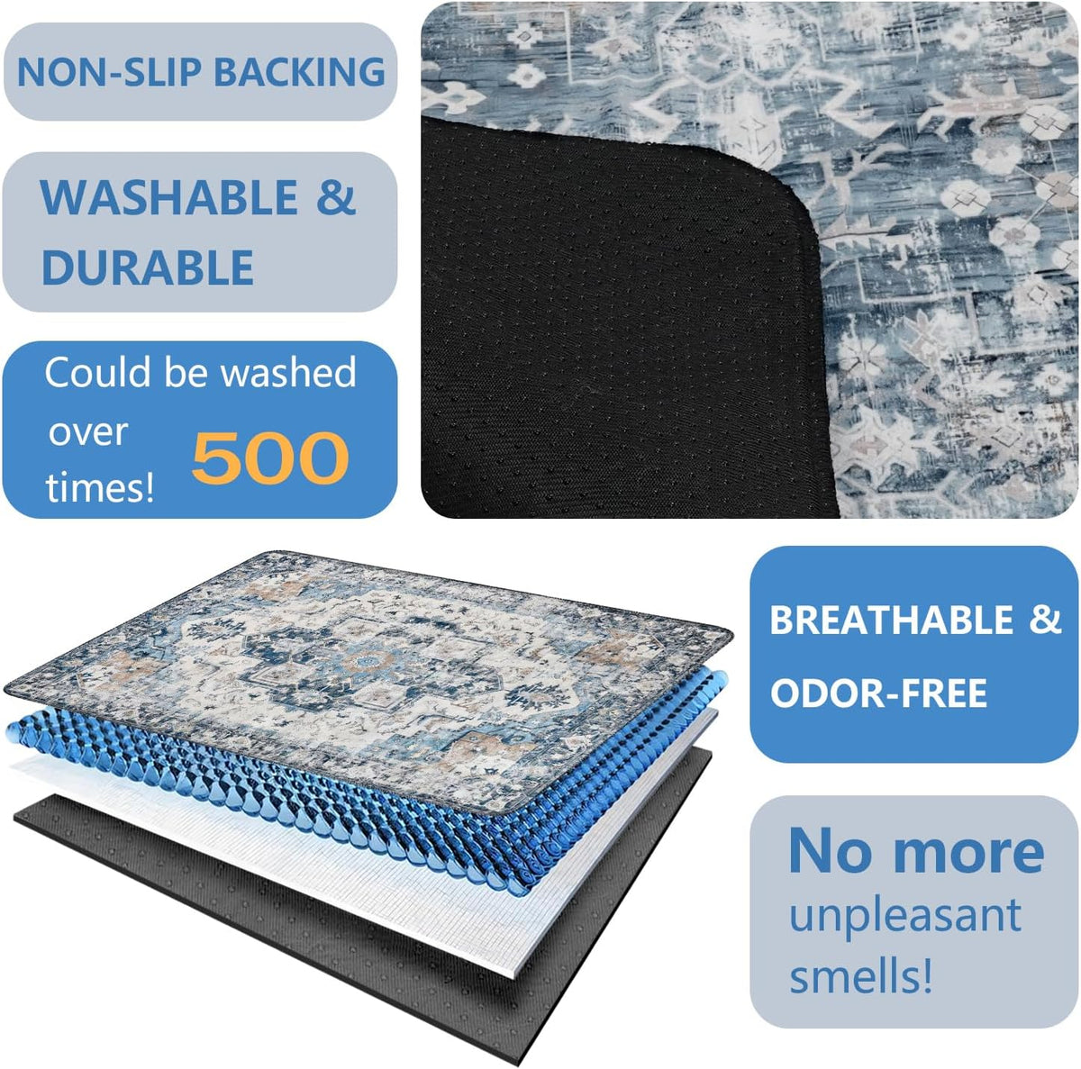 Washable Pee Pads for Dogs 2 Pack, Absorbent Reusable Puppy Pads Waterproof, Leakproof & Non-Slip