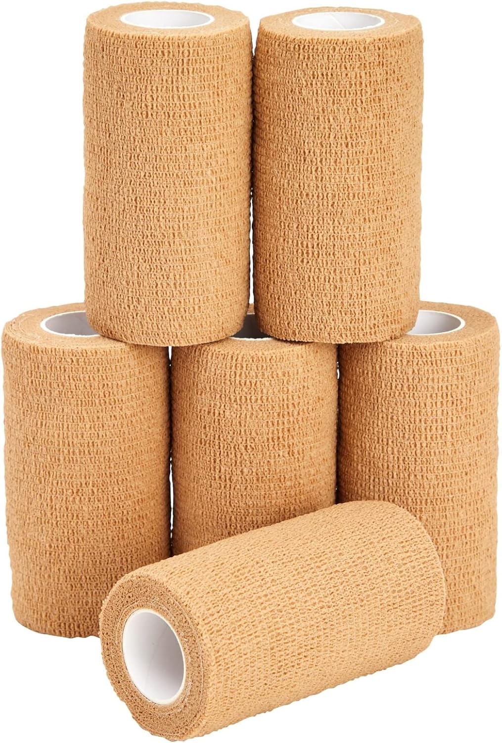 Juvale Elastic Bandage Wrap Self-Adherent Cohesive Tape 6 Rolls - Elastic Cohesive Tape with