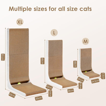 EHEYCIGA Cardboard Cat Scratcher for Indoor Cats, 26.8 Inch L Shaped Vertical Cat Scratching Board