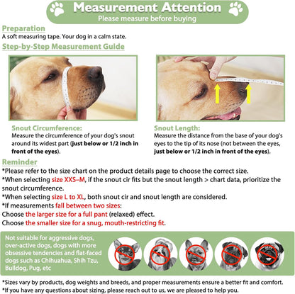 Mayerzon Dog Muzzle, Patented Soft Mesh Muzzle for Small Medium Large Dogs for Scavenging Biting
