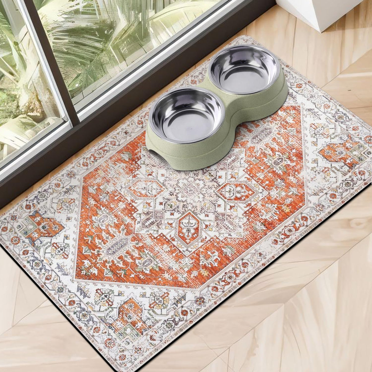 Dog Food Mats for Floors Absorbent, Pet Cat Food Mat - Non Slip Dog Bowl Mats for Food and Water