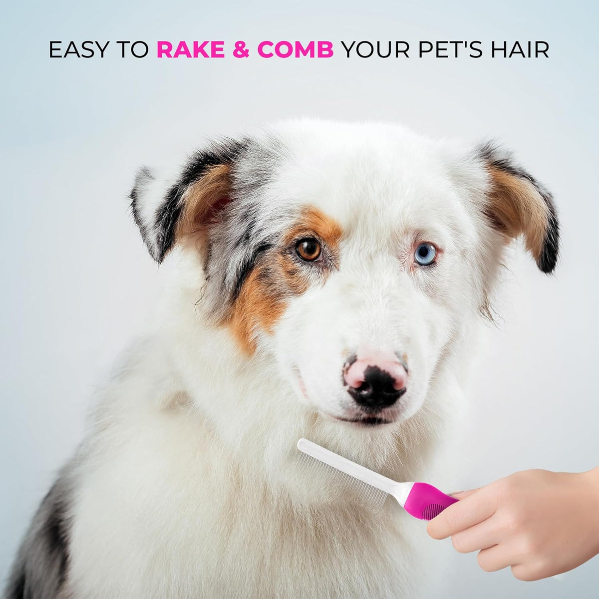 Poodle Pet Detangling Pet Comb with Long & Short Stainless Steel Teeth for Removing Matted Fur