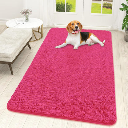 OLANLY Dog Door Mat for Muddy Paws 59x32, Absorbs Moisture and Dirt, Absorbent Non-Slip Washable
