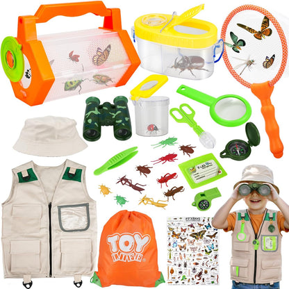 TOY Life Kids Explorer Bug Catcher Kit with Safari Costume, Binoculars Kids Outdoor Toys, Bug Toys