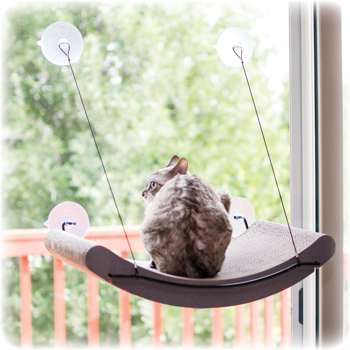 K&H Pet Products EZ Mount Cat Window Perch Kitty Sill Scratcher Cradle, Sturdy Window Perch for