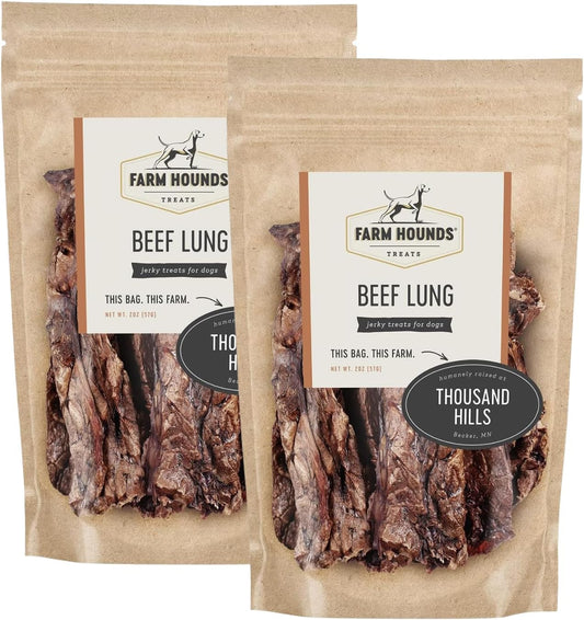 Farm Hounds - Beef Lung - Premium Natural Beef Lung Jerky for Dogs - Made from 100% Humanely Raised
