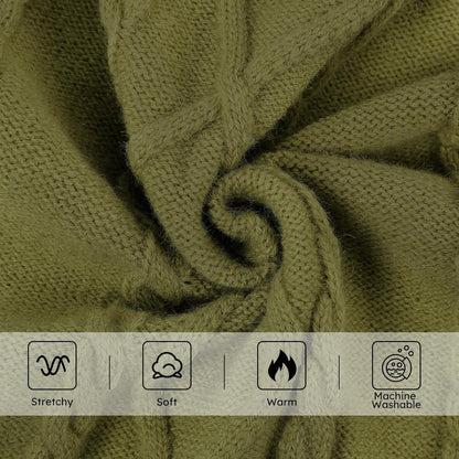 Queenmore Small Dog Pullover Sweater, Cold Weather Cable Knitwear, Classic Turtleneck Thick Warm