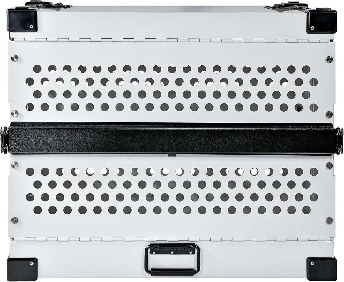 Heavy Duty Fully Collapsible Powder-Coated Aluminum Dog Crate - Small (White)