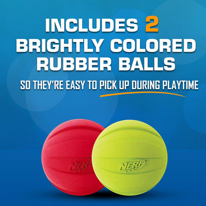 Nerf Dog Classic Squeak Ball Outdoor Dog Toys, 3.8 Inch Dog Ball Fetch Toy, Squeaking Toy for