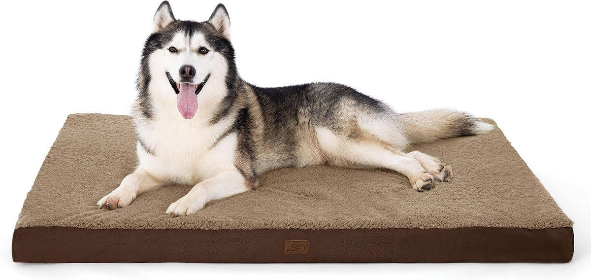 Bedsure XXL Dog Bed for Large Dogs - Orthopedic Flat Giant Pet Beds with Removable Washable Cover