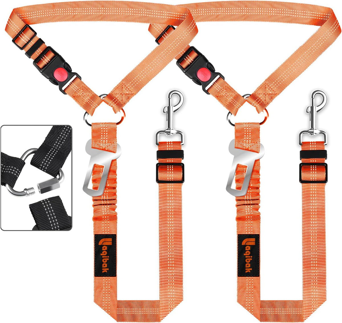 Removable Dog Seat Belt Harness for Car, 3 in 1 Pet Dog Car Seatbelt Leash, Retractable Restraint