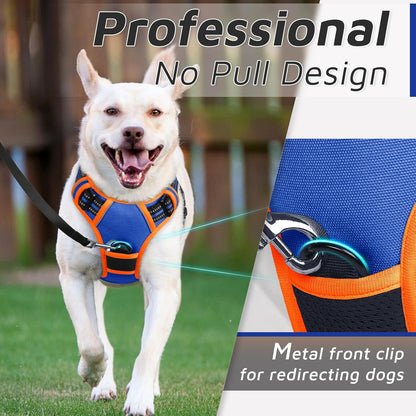 Eagloo Dog Harness for Large Dogs, No Pull Service Vest with Reflective Strips and Control Handle