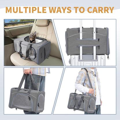‌Petsfit Airline Approved Pet Carrier for Small Cats, 16.5x8.6x11 TSA Approved Carrier, with