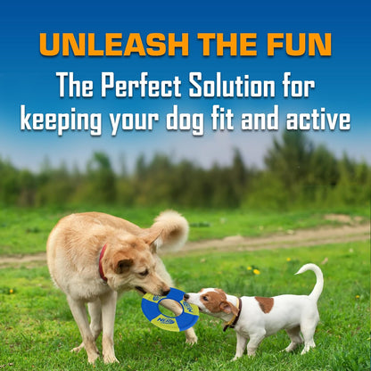 Nerf Dog Trackshot Toss and Tug Ring Outdoor Dog Toy 2 Pack, 9 Inch Dog Tug and Fetch Toy, for