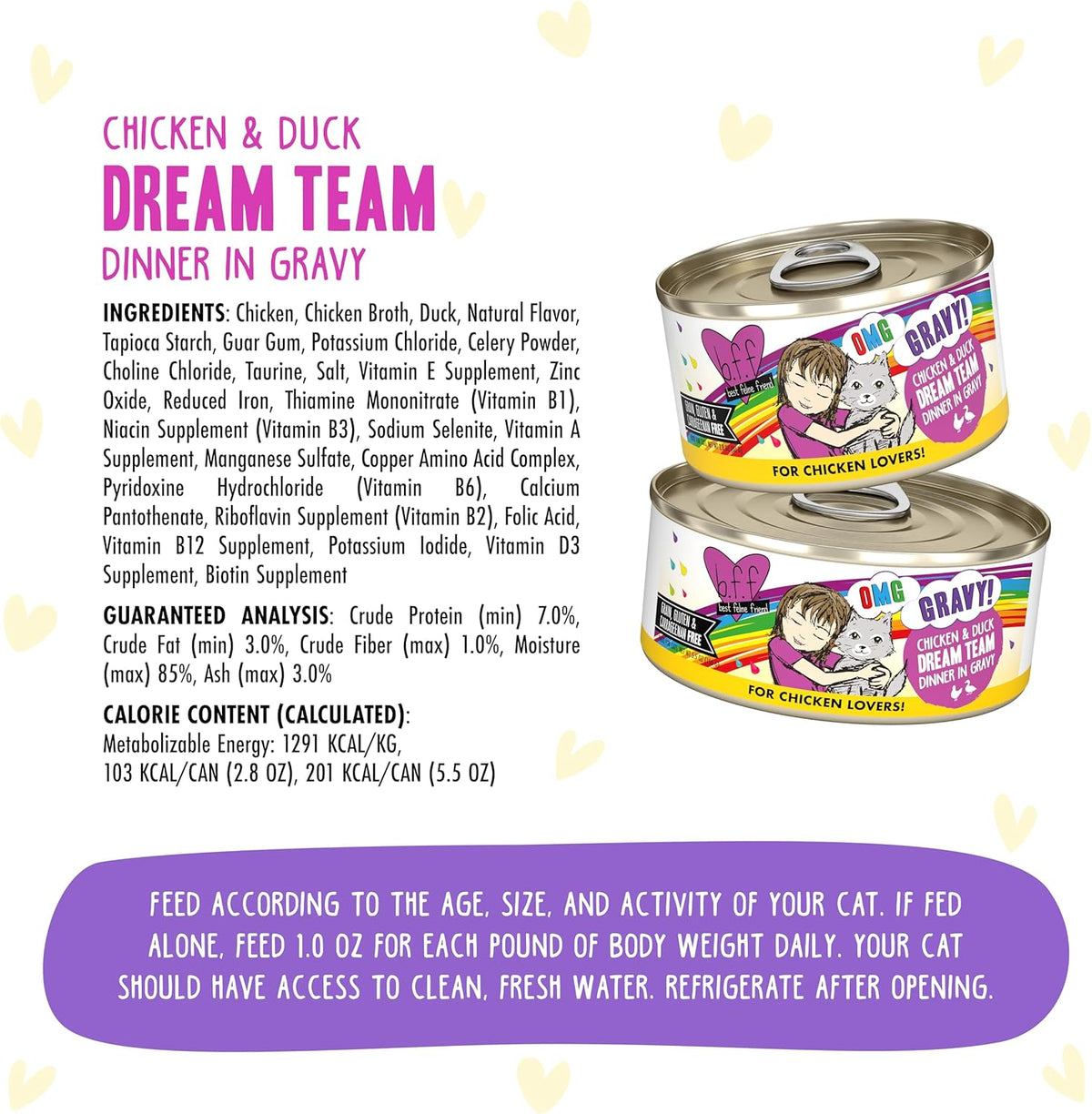 Weruva B.F.F. OMG - Best Feline Friend Oh My Gravy!, Chicken & Duck Dream Team with Chicken & Duck