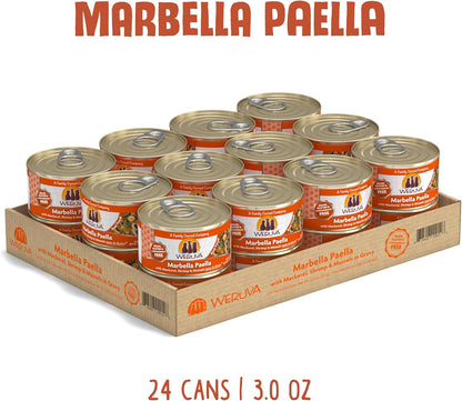 Weruva Classic Cat Food, Marbella Paella with Mackerel, Shrimp, & Mussels in Gravy, 3oz Can (Pack