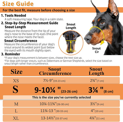 BARKLESS Dog Muzzle, Basket Muzzle for Biting, Chewing and Scavenging, Humane Cage Mouth Cover