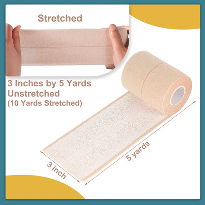 4 Rolls Elastic Tape Adhesive Elastic Tape Self Adhesive Bandage Wrap Flexible Stretch Bandages for
