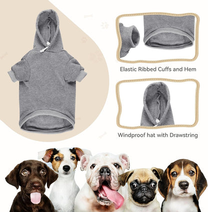 Dog Sweaters for Small Dogs Dog Hoodie Dog Sweater Solid Soft Brushed Fleece Dog Clothes Dog Hoodie