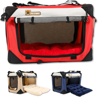 Extra Large Dog Cat Puppy Carrier 24"x16"x16" Foldable Soft Sided Travel Crate Portable Pet Kennel