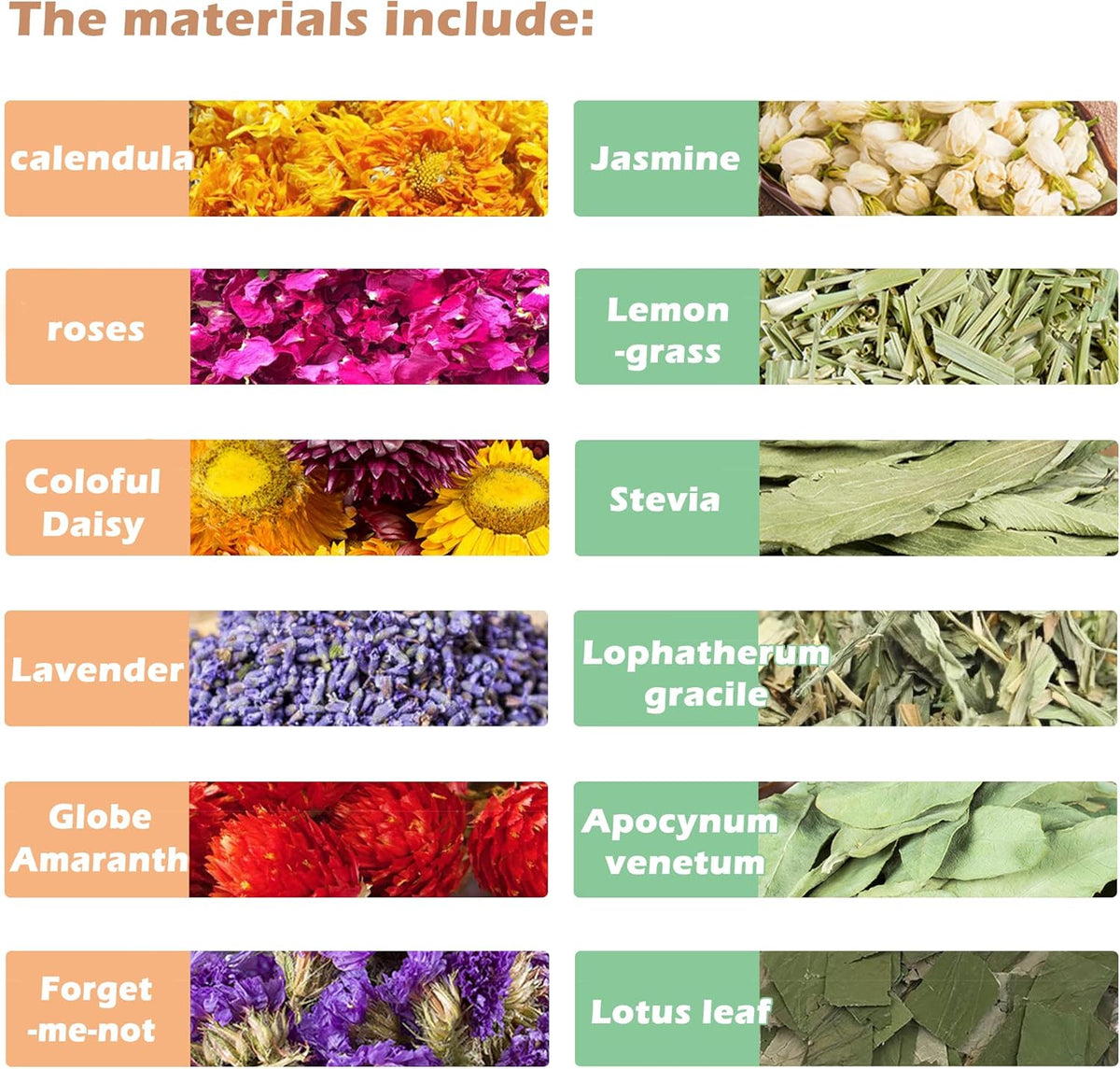 Natural Ear of Grain Flower&Herb Bedding Mate Habitat Decor, Adding Fun Hamster Accessories for