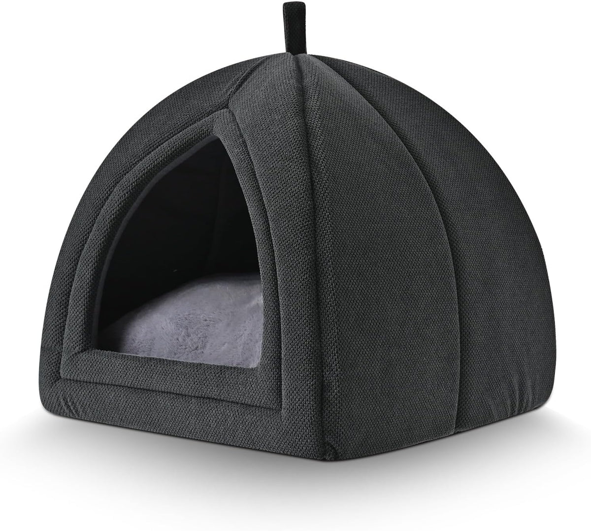 Amazon Basics Cat Cave Bed, 2-in-1 Foldable House for Indoor Cats, with Washable Cushion and