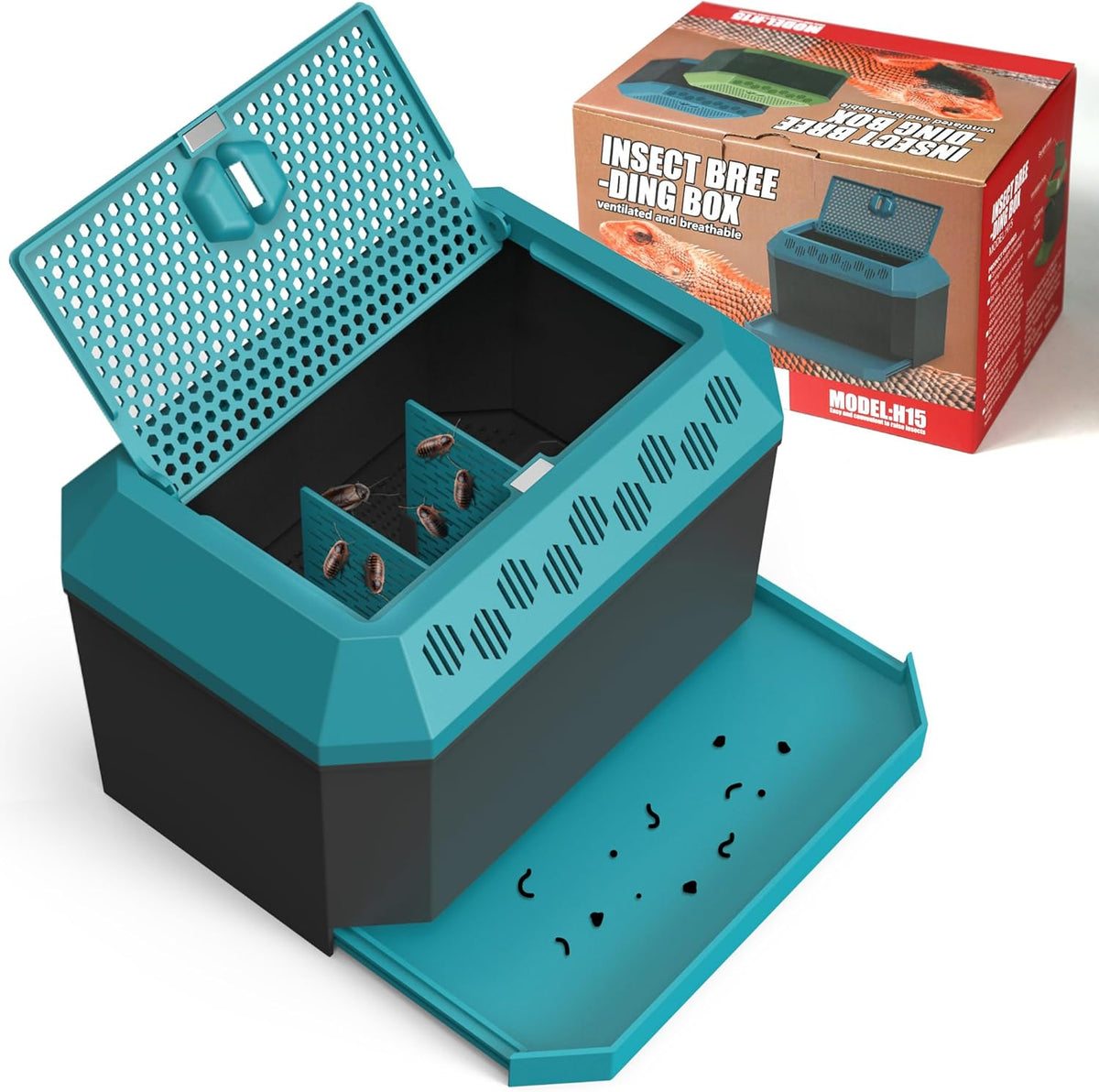 Multi Purpose Insect Habitat for Crickets, Dubia Cockroaches, breadworms, and Silkworms, with