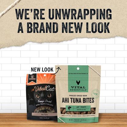 Vital Essentials Ahi Tuna Bites Cat Treats, 1.1 oz | Freeze-Dried Raw | Single Protein | Grain