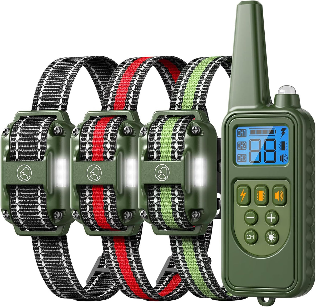 Dog Training Collar with Remote, 2600FT Range, 4 Training Modes Beep, Shake, Safe Shock, LED Light