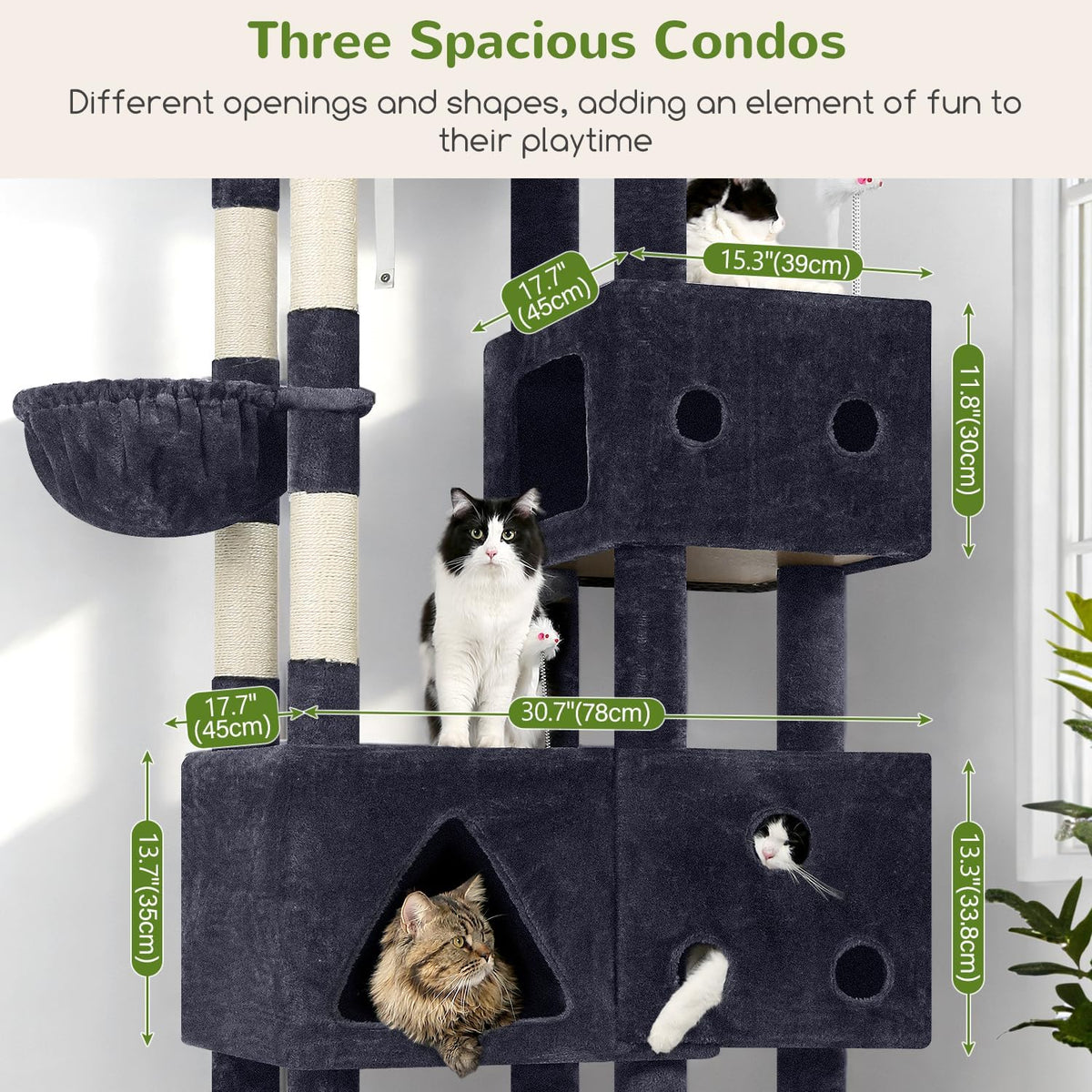 Globlazer Extra Large Cat Tower, 81-inch Tall Cat Tree for Big Cats 20 lbs, XXL Heavy Duty Cat