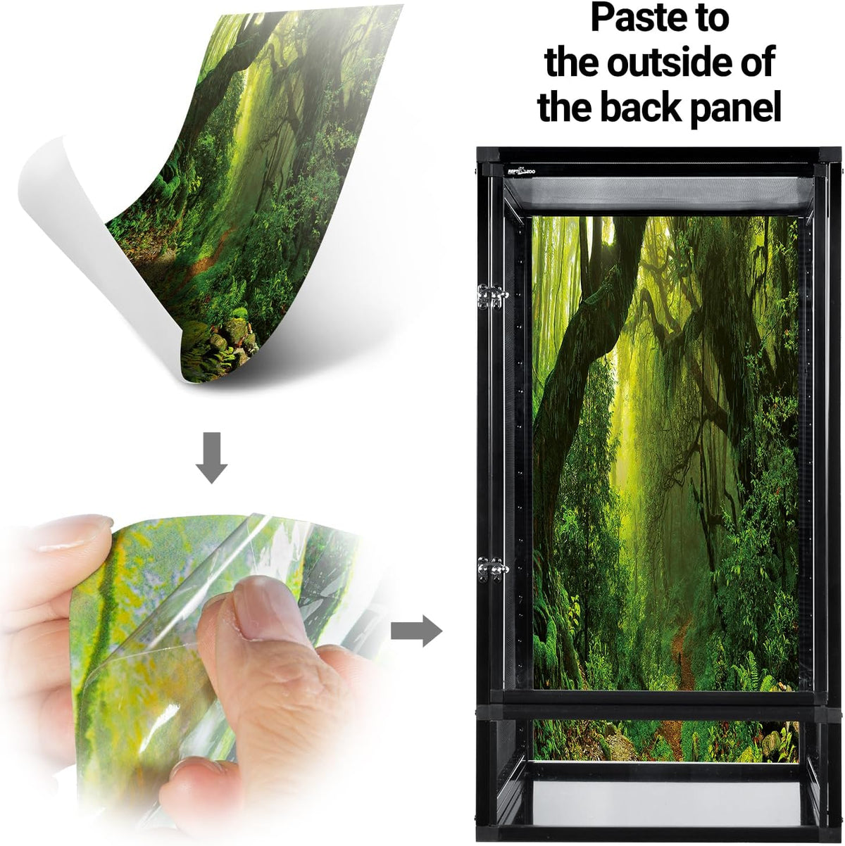 REPTI ZOO 16" x 16" x 30" Front Opening Chameleon Cage with 3-Sided Metal Mesh, 33 Gallon Screen