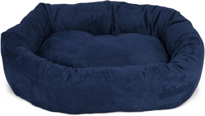 Majestic Pet 32 Inch Suede Calming Dog Bed Washable 32x23x7 (Inch) – Cozy Soft Round Donut Dog Bed