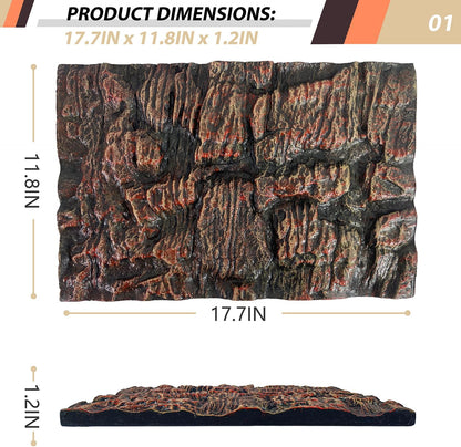 17.7x11.8in Rock Terrarium Background,3D Reptile Tank Background Board,Amphibian Stereo Backdrop