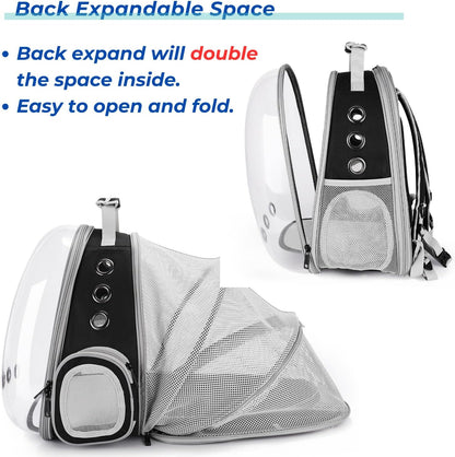 Lollimeow Cat Carrier Backpack, Bubble Expandable Backpack Carrier, Pets and Small