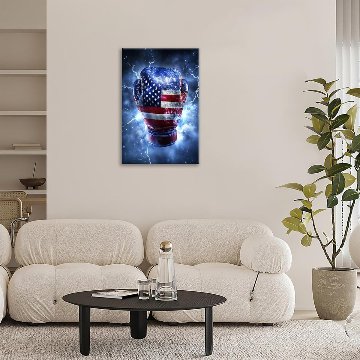Sports Boxing Wall Art Canvas American Flag Wall Decor Prints Framed Painting Pictures Gifts