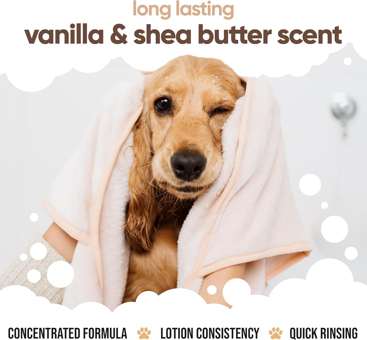 Vanilla & Shea Butter Dog Conditioner (16.90oz) Aloe Vera, Argan Oil & Pro Vitamin B5 to Detangle