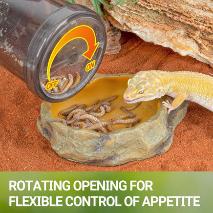 REPTI ZOO Reptile Cricket Calcium Powder Mixer, Cricket Keeper Shaker for Bearded Dragon Gecko