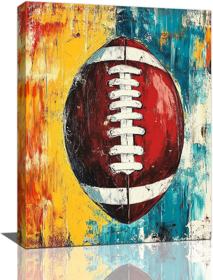 Graffiti Football Bathroom Pictures Wall Art, Rugby Sport Bathroom Wall Decor, Colorful Football
