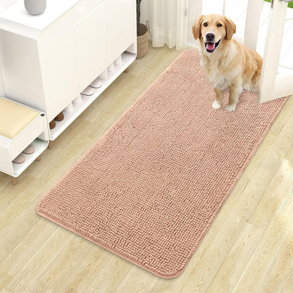 OLANLY Dog Door Mat for Muddy Paws 44x24, Absorbs Moisture and Dirt, Absorbent Non-Slip Washable