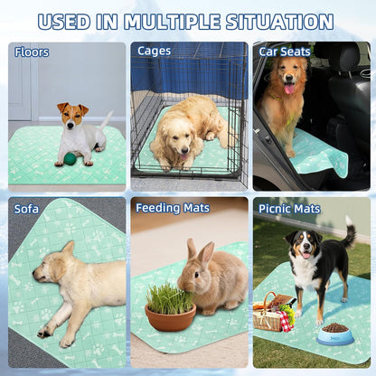 Homimp Self-Cooling Mat for Dogs, 6 Pack Washable Cooling Mat & Sleeping Pad, Reusable Waterproof