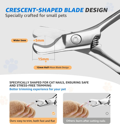 Pet Nail Clippers for Cats & Small Medium Dogs Puppies, Cat Nail Trimmer with All-Steel Material