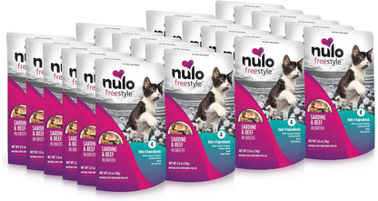 Nulo Freestyle Cat & Kitten Wet Cat Food Pouch, Premium All Natural Grain-Free Soft Cat Food Topper