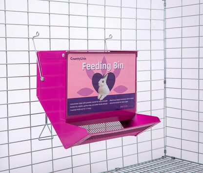 Metal Small Animal Feeder with Lid, Heavy Duty Feeder, Large Capacity Food Dispenser, Great for