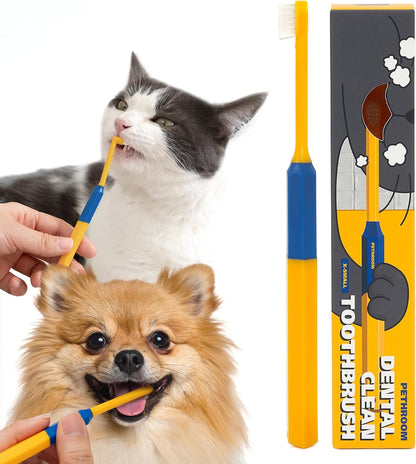 PETHROOM] Pet Toothbrush - Cats, Kitten, Small Dog Dental Care, Removing Teeth Tartar | Soft